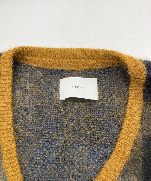 stein（シュタイン）stein (シュタイン) KID MOHAIR CARDIGAN(CHECK) ブラウン×ネイビー サイズ:Mの古着・服飾アイテム