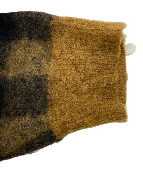 stein（シュタイン）stein (シュタイン) KID MOHAIR CARDIGAN(CHECK) ブラウン×ネイビー サイズ:Mの古着・服飾アイテム