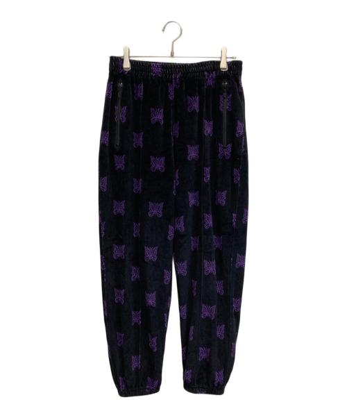 Needles（ニードルズ）Needles (ニードルズ) Zipped Track Pant C/PE Papillon Velo ブラック×パープル サイズ:Sの古着・服飾アイテム