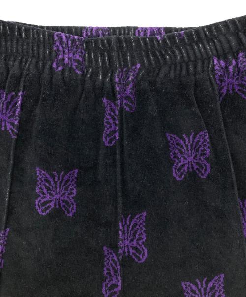 Needles（ニードルズ）Needles (ニードルズ) Zipped Track Pant C/PE Papillon Velo ブラック×パープル サイズ:Sの古着・服飾アイテム
