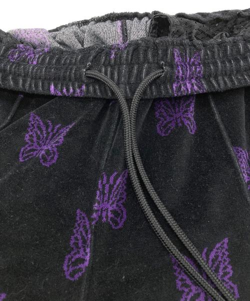 Needles（ニードルズ）Needles (ニードルズ) Zipped Track Pant C/PE Papillon Velo ブラック×パープル サイズ:Sの古着・服飾アイテム
