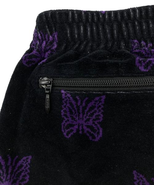 Needles（ニードルズ）Needles (ニードルズ) Zipped Track Pant C/PE Papillon Velo ブラック×パープル サイズ:Sの古着・服飾アイテム
