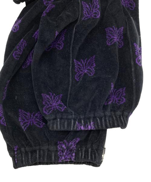 Needles（ニードルズ）Needles (ニードルズ) Zipped Track Pant C/PE Papillon Velo ブラック×パープル サイズ:Sの古着・服飾アイテム