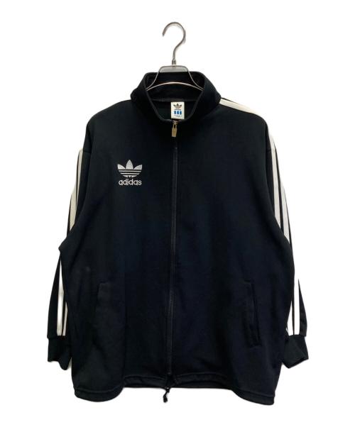 adidas（アディダス）adidas (アディダス) トレフォイルロゴトラックジャケット【デサント製】 ブラック サイズ:M-Lの古着・服飾アイテム