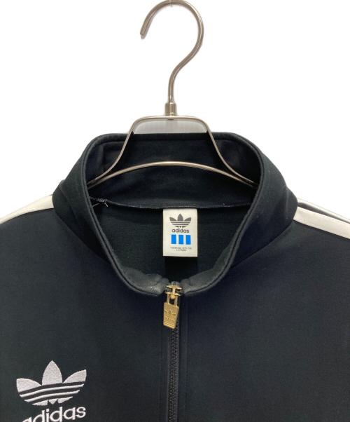adidas（アディダス）adidas (アディダス) トレフォイルロゴトラックジャケット【デサント製】 ブラック サイズ:M-Lの古着・服飾アイテム