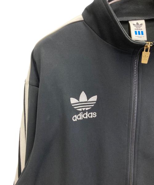 adidas（アディダス）adidas (アディダス) トレフォイルロゴトラックジャケット【デサント製】 ブラック サイズ:M-Lの古着・服飾アイテム