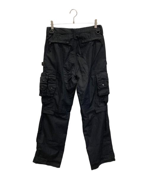 P.D.W（ピーディーダブル）P.D.W (ピーディーダブル) マルチポケット カーゴパンツ ブラック サイズ:Lの古着・服飾アイテム