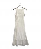 anuansアニュアンス）の古着「ジオメトリックレースパネルワンピース」｜ホワイト