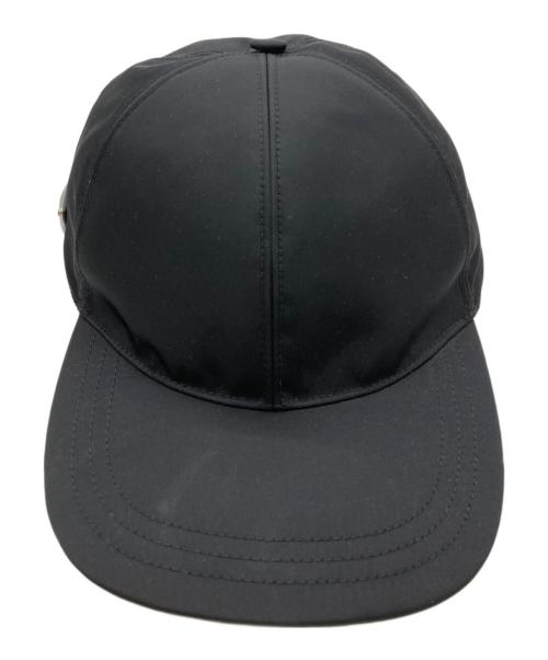 PRADA（プラダ）PRADA (プラダ) Re-Nylon ベースボールキャップ ブラック サイズ:M/58の古着・服飾アイテム