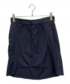 MM6 Maison Margielaエムエムシックスメゾンマルジェラ）の古着「ウールレーヨンミニスカート」｜ネイビー
