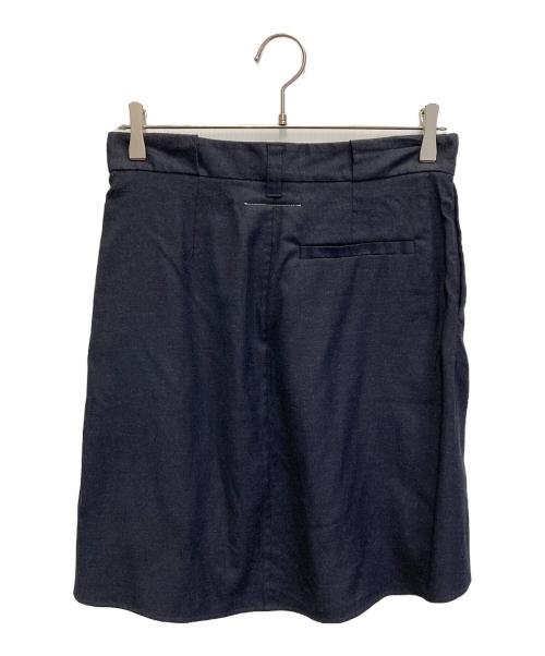 MM6 Maison Margiela（エムエムシックスメゾンマルジェラ）MM6 Maison Margiela (エムエムシックスメゾンマルジェラ) ウールレーヨンミニスカート ネイビー サイズ:40の古着・服飾アイテム