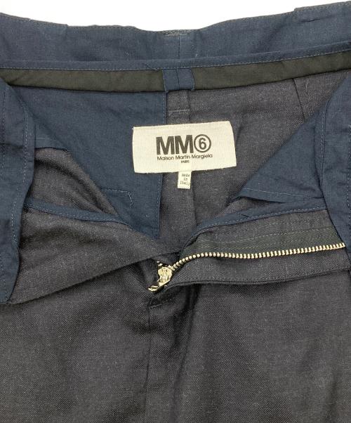 MM6 Maison Margiela（エムエムシックスメゾンマルジェラ）MM6 Maison Margiela (エムエムシックスメゾンマルジェラ) ウールレーヨンミニスカート ネイビー サイズ:40の古着・服飾アイテム
