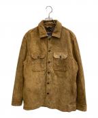 GAPギャップ）の古着「00s フラップポケット スウェードシャツジャケット」｜ブラウン