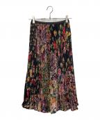 POLO RALPH LAURENポロ・ラルフローレン）の古着「花柄プリーツスカート」｜ブラック