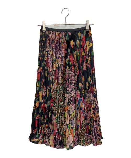 POLO RALPH LAUREN（ポロ・ラルフローレン）POLO RALPH LAUREN (ポロ・ラルフローレン) 花柄プリーツスカート ブラック サイズ:XSの古着・服飾アイテム