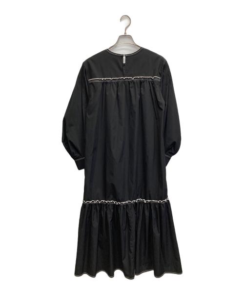 RAY BEAMS（レイ ビームス）RAY BEAMS (レイ ビームス) 配色ステッチ ギャザー ワンピース ブラック サイズ:FREE 未使用品の古着・服飾アイテム