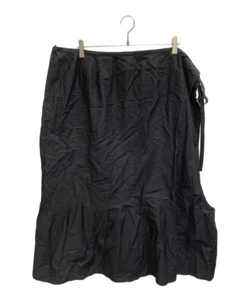 tricot COMME des GARCONS（トリココムデギャルソン）tricot COMME des GARCONS (トリココムデギャルソン) 製品洗いシワ加工ラップスカート【AD2000】 ブラック サイズ:表記無しの古着・服飾アイテム
