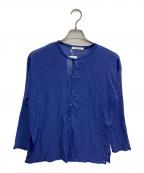 BEAUTY&YOUTHビューティーアンドユース）の古着「クレープ クルーネックカーディガン」｜ネイビー