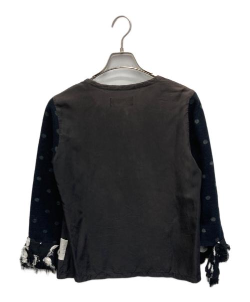 tricot COMME des GARCONS（トリココムデギャルソン）tricot COMME des GARCONS (トリココムデギャルソン) ニット切替ドットカットソー 【AD2002】 ブラック サイズ:Mの古着・服飾アイテム