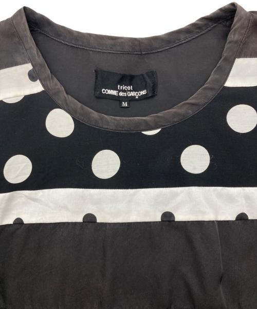 tricot COMME des GARCONS（トリココムデギャルソン）tricot COMME des GARCONS (トリココムデギャルソン) ニット切替ドットカットソー 【AD2002】 ブラック サイズ:Mの古着・服飾アイテム