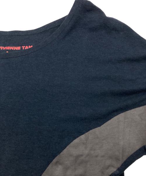 VIVIENNE TAM（ヴィヴィアンタム）VIVIENNE TAM (ヴィヴィアンタム) デザインショートスリーブカットソー ブラックの古着・服飾アイテム