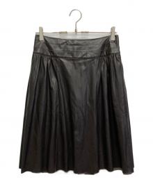 FOXEY NEWYORK（フォクシーニューヨーク）の古着「フェイクレザースカート」｜ブラウン