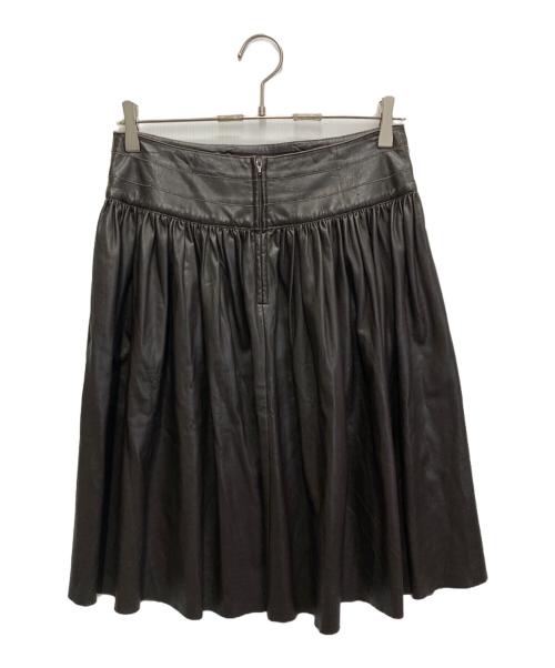 FOXEY NEWYORK（フォクシーニューヨーク）FOXEY NEWYORK (フォクシーニューヨーク) フェイクレザースカート ブラウン サイズ:40の古着・服飾アイテム