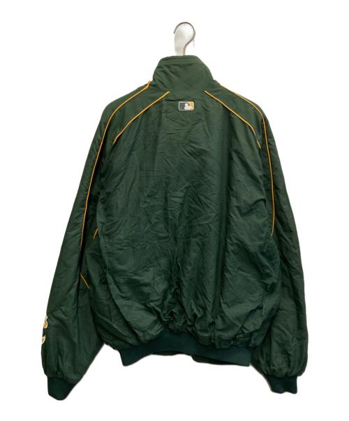 Majestic（マジェスティック）Majestic (マジェスティック) AUTHENTIC (オーセンティック) MLB アスレチックス ブルゾン グリーン サイズ:Ｌの古着・服飾アイテム