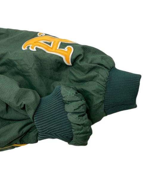 Majestic（マジェスティック）Majestic (マジェスティック) AUTHENTIC (オーセンティック) MLB アスレチックス ブルゾン グリーン サイズ:Ｌの古着・服飾アイテム