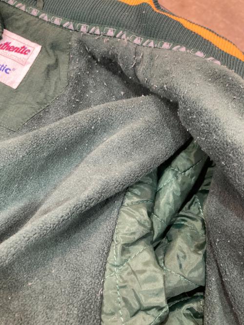 Majestic（マジェスティック）Majestic (マジェスティック) AUTHENTIC (オーセンティック) MLB アスレチックス ブルゾン グリーン サイズ:Ｌの古着・服飾アイテム