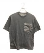 PRADAプラダ）の古着「トライアングルプレート ナイロン切替ポケットTシャツ」｜ブラック
