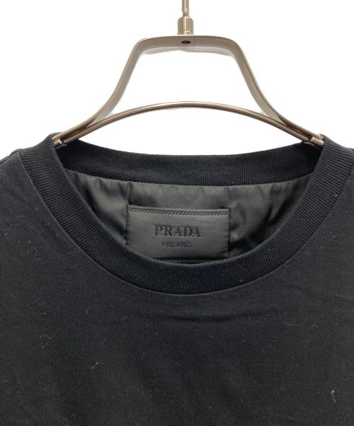 PRADA（プラダ）PRADA (プラダ) トライアングルプレート ナイロン切替ポケットTシャツ ブラック サイズ:Mの古着・服飾アイテム