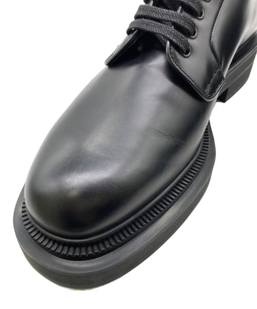 PRADA（プラダ）PRADA (プラダ) ブラッシュドレザー ローカット ダービーシューズ ブラック サイズ:7 1/2の古着・服飾アイテム