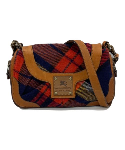 BURBERRY BLUE LABEL（バーバリーロンドンブルーレーベル）BURBERRY BLUE LABEL (バーバリーロンドンブルーレーベル) チェックロゴショルダーバッグ レッドの古着・服飾アイテム
