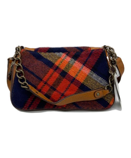 BURBERRY BLUE LABEL（バーバリーロンドンブルーレーベル）BURBERRY BLUE LABEL (バーバリーロンドンブルーレーベル) チェックロゴショルダーバッグ レッドの古着・服飾アイテム