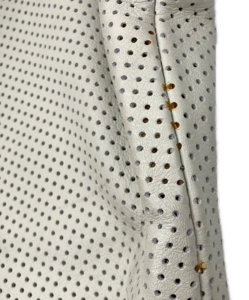 VANSON（バンソン）VANSON (バンソン) パンチングレザーショートスリーブジャケット グレー×ブラック サイズ:SMの古着・服飾アイテム