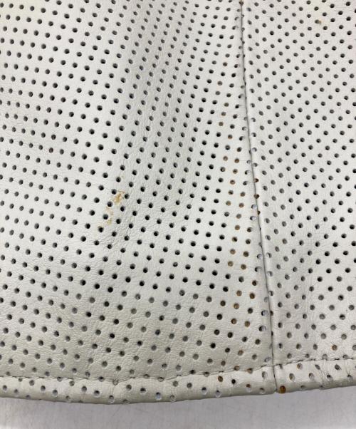 VANSON（バンソン）VANSON (バンソン) パンチングレザーショートスリーブジャケット グレー×ブラック サイズ:SMの古着・服飾アイテム