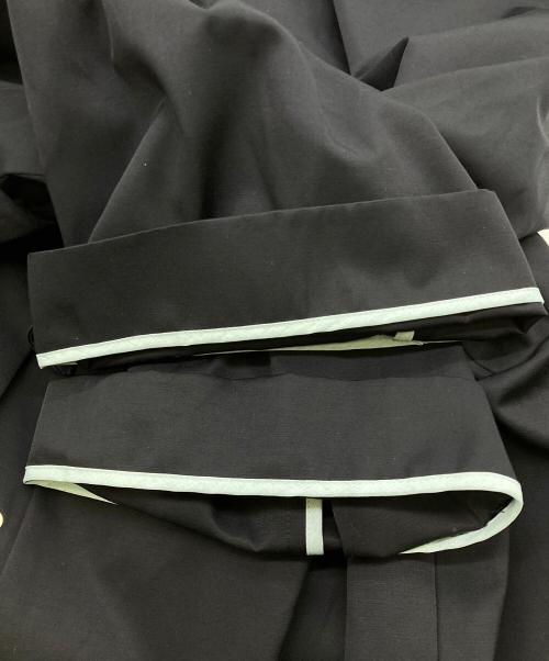 YORI（ヨリ）yori (ヨリ) ノーカラー ツイルフレアハーフコート ネイビー サイズ:36の古着・服飾アイテム