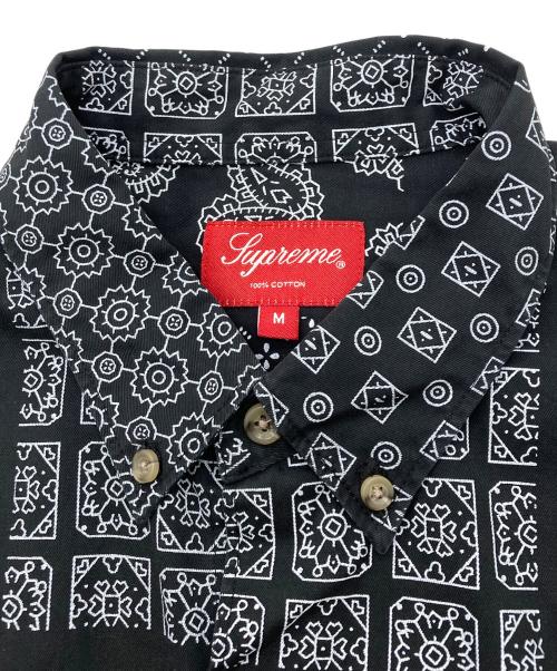 SUPREME（シュプリーム）Supreme (シュプリーム) Paisley Grid Shirt ブラック サイズ:Mの古着・服飾アイテム
