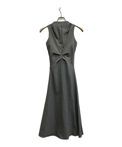 anuans（アニュアンス）anuans (アニュアンス) ツイストギャザーワンピース グレー サイズ:Mの古着・服飾アイテム