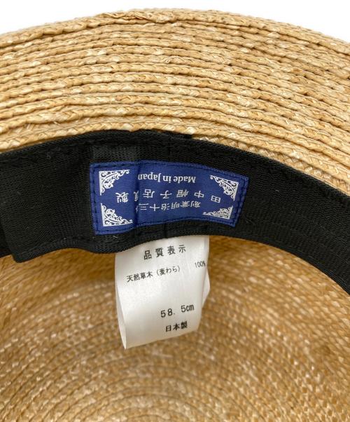 田中帽子店（タナカボウシテン）田中帽子店 (タナカボウシテン) ストローハット ベージュ サイズ:58.5ｃｍの古着・服飾アイテム