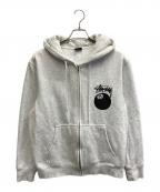 stussyステューシー）の古着「8 Ball Zip Hoodie」｜グレー