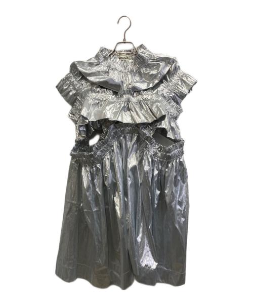 HOUGA MOE ISHIDA（モエ イシダ）HOUGA MOE ISHIDA (モエ イシダ) kiki frill dress シルバー サイズ:表記なしの古着・服飾アイテム