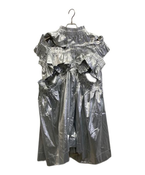 HOUGA MOE ISHIDA（モエ イシダ）HOUGA MOE ISHIDA (モエ イシダ) kiki frill dress シルバー サイズ:表記なしの古着・服飾アイテム