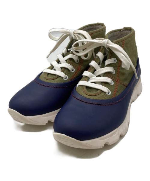 MARNI（マルニ）MARNI (マルニ) ドッキングハイカットスニーカー ネイビー×カーキ サイズ:36の古着・服飾アイテム