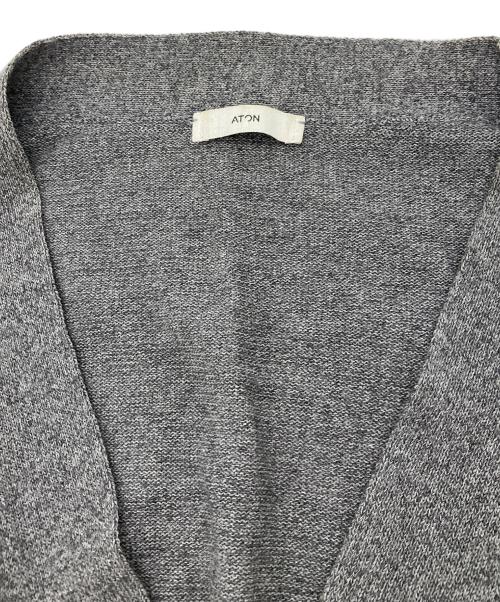 ATON（エイトン）ATON (エイトン) WOOL WASHI OVERSIZED CARDIGAN グレー サイズ:06の古着・服飾アイテム