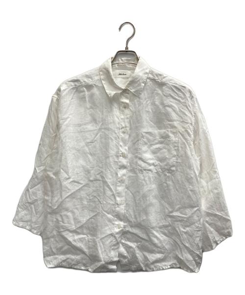 Mila Owen（ミラオーウェン）Mila Owen (ミラオーウェン) ロールアップスリーブオーバーラミーシャツ ホワイト サイズ:FREEの古着・服飾アイテム