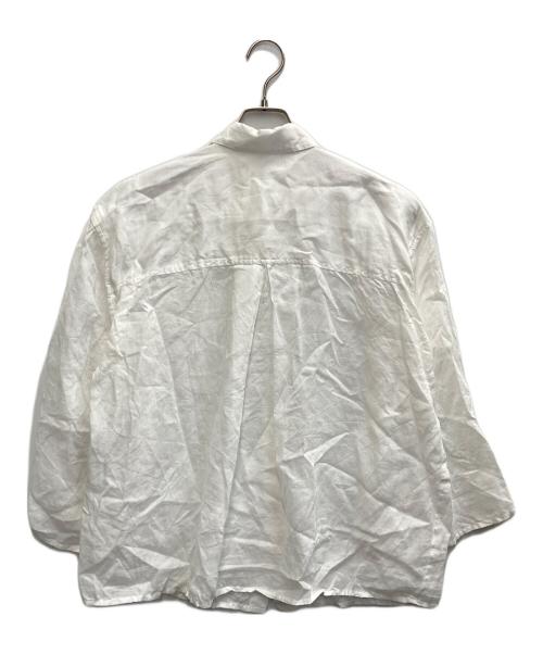 Mila Owen（ミラオーウェン）Mila Owen (ミラオーウェン) ロールアップスリーブオーバーラミーシャツ ホワイト サイズ:FREEの古着・服飾アイテム