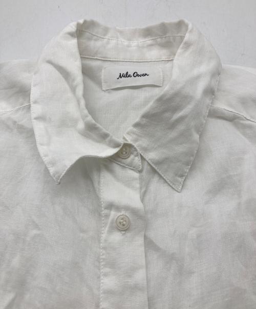 Mila Owen（ミラオーウェン）Mila Owen (ミラオーウェン) ロールアップスリーブオーバーラミーシャツ ホワイト サイズ:FREEの古着・服飾アイテム