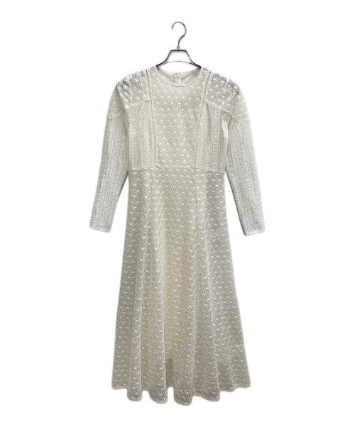 JILL STUART（ジルスチュアート）JILL STUART (ジルスチュアート) ソフトケミカルレースワンピース ベージュ サイズ:4の古着・服飾アイテム